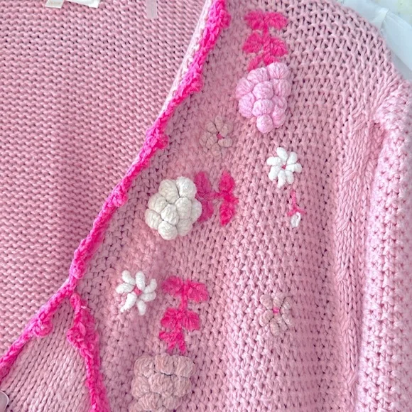 Loveshackfancy Camden Duster Sweater Jacket XS S - Picture 7 of 9